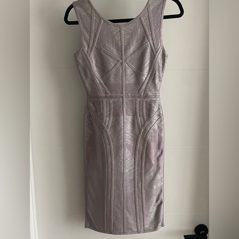 HERVE LEGER Lavender Bodycon Bandage Dress, S